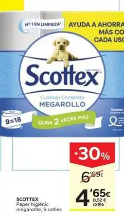 Caprabo Scottex - paper higiènic megarrolle, 9 rotlles oferta