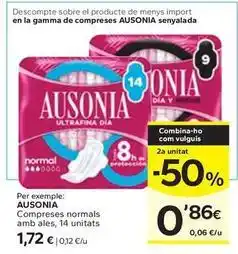 Caprabo Ausonia - compreses normals amb ales oferta
