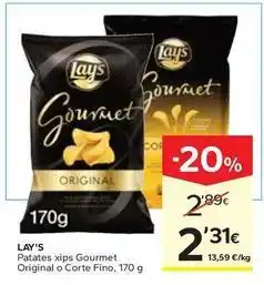 Caprabo Lay's - patates xips gourmet original o corte fino oferta