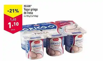 ALDI Milsani Yogur Griego De Fresa oferta