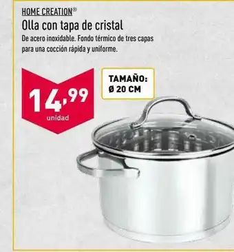 ALDI Home Creation Olla Con Tapa De Cristal oferta