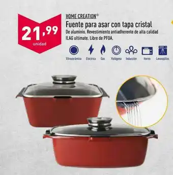 ALDI Home Creation Fuente Para Asar Tapa Cristal oferta