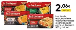 Cash FROIZ la Cocinera lasaña de atún, boloñesa, espinacas y queso o canelones de carne oferta