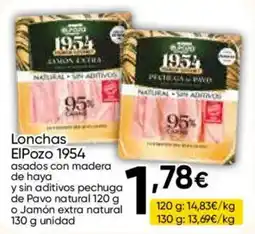 Cash FROIZ EiPozo 1954 lonchas asados con madera de haya y sin aditivos pechuga de Pavo natural o Jamón extra natural oferta