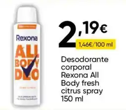 Cash FROIZ Rexona all body fresh citrus spray oferta