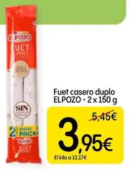 Dialprix Elpozo fuet casero duplo oferta