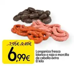 Dialprix Longaniza fresca blanca o roja o morcilla de cebolla extra oferta