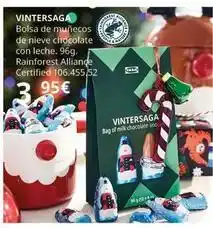 IKEA Bolsa de muñecos de nieve chocolate con leche. 96g oferta