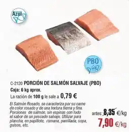 Abordo Salvaje - porcion de salmón oferta