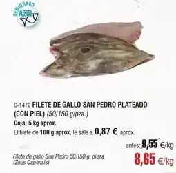 Abordo Gallo - filete de san pedro plateado oferta