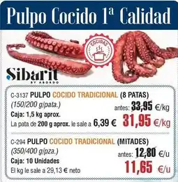 Abordo Sibari - pulpo cocido tradicional oferta
