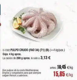 Abordo Costa - pulpo crudo oferta