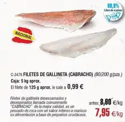 Abordo Roca - filetes de gallineta oferta