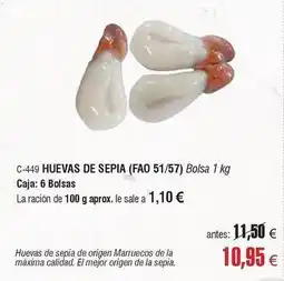 Abordo Origen - huevas de sepia oferta