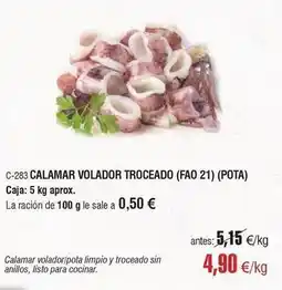Abordo Calamar volador troceado oferta