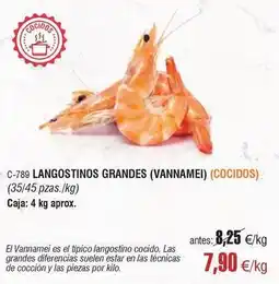 Abordo Langostinos grandes (vannamei) (cocidos) oferta