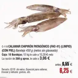Abordo Calamar chipirón patagónico oferta