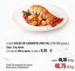 Abordo Origen - colas de langosta oferta
