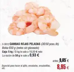 Abordo Gambas rojas peladas oferta