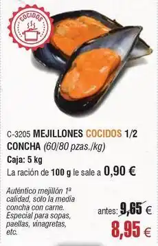 Abordo Solo - mejillones cocidos 1/2 oferta