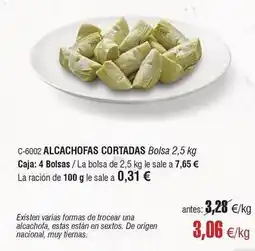 Abordo Origen - alcachofas cortadas oferta