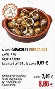 Abordo Caracoles precocidos oferta