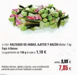 Abordo Salteado de habas, ajetes y bacon oferta