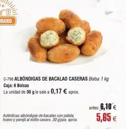Abordo Albondigas de bacalao caseras oferta