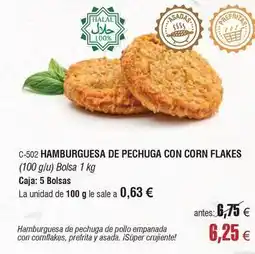 Abordo Corn - hamburguesa de pechuga con flakes oferta