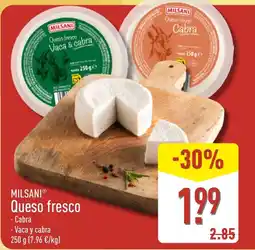 ALDI Milsani queso fresco cabra vaca y cabra oferta