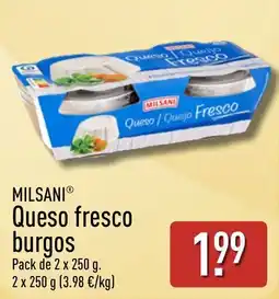 ALDI Milsani queso fresco burgos oferta