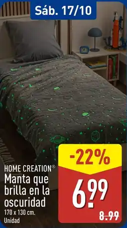 ALDI Home Creation manta que brilla en la oscuridad oferta
