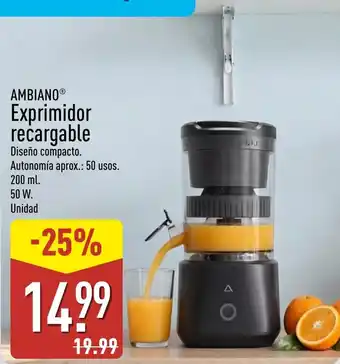 Ambiano exprimidor recargable