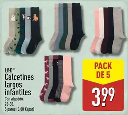 ALDI L&D calcetines largos infantiles oferta