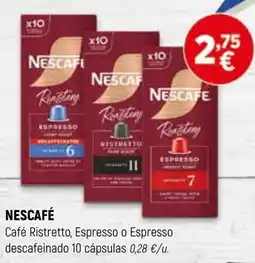 Coviran Nescafé Café Ristretto, Espresso o Espresso descafeinado oferta
