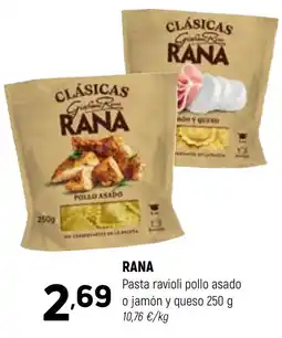Coviran Rana pasta ravioli pollo asado o jamon y queso oferta