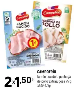 Coviran Campofrío jamón cocido o pechuga de pollo oferta