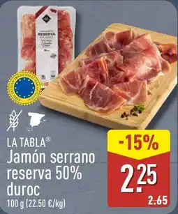 ALDI La tabla jamón serrano reserva 50% duroc oferta