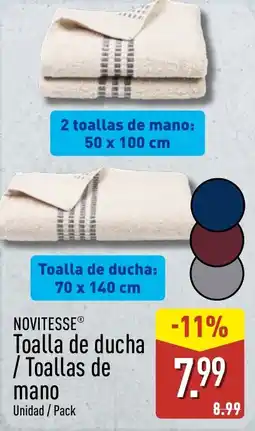 ALDI Novitesse toalla de ducha / toallas de mano oferta