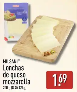 ALDI Milsani lonchas de queso mozzarella oferta
