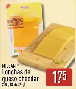 ALDI Milsani lonchas de queso cheddar oferta