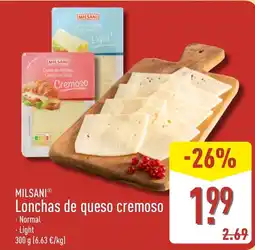 ALDI Milsani lonchas de queso cremoso oferta
