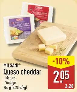 ALDI Milsani queso cheddar oferta