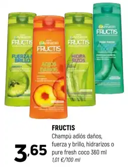 Coviran Fructis champú adiós daños, fuerza y brillo, hidrarizos o pure fresh coco oferta