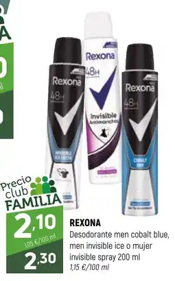 Coviran Rexona Desodorante men cobalt blue, men invisible ice o mujer invisible spray oferta