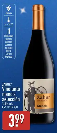 ALDI Zahur vino tinto mencía selección oferta