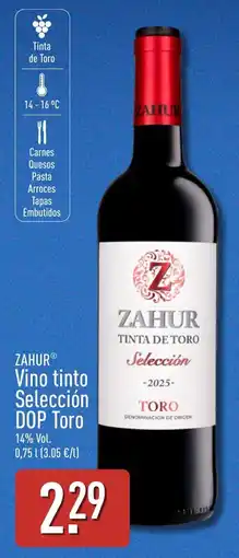 ALDI Zahur vino tinto selección oferta