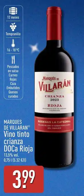 ALDI Marques de Villaran vino tinto crianza oferta