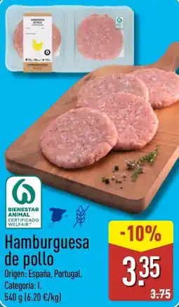 ALDI Hamburguesa de pollo oferta