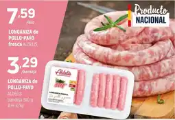 Coviran Aldelis longaniza de pollo-pavo fresca oferta